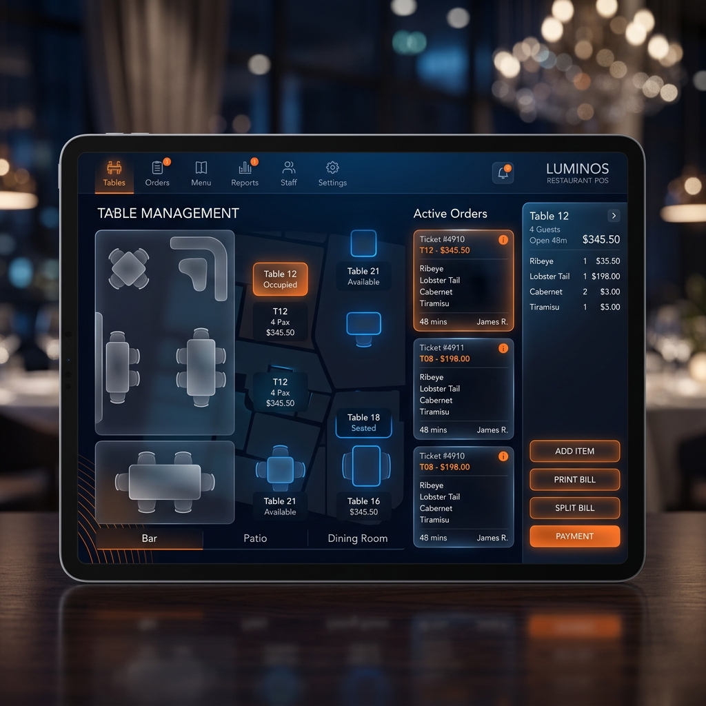 EASM Restaurant POS Interface Mockup